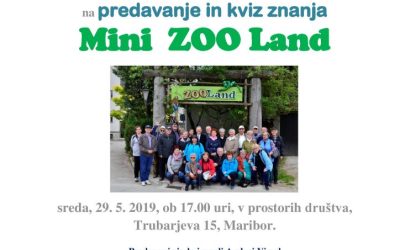 29. 5. 2019 Vabilo- predavanje in kviz znanja Mini Zoo Land