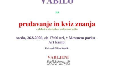 26.8.2020 Vabilo – Predavanje kviz znanja