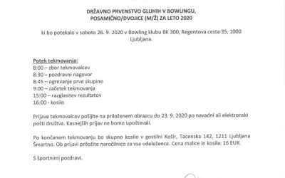 26.9.2020 DP v bowlingu posamezno in dvojice