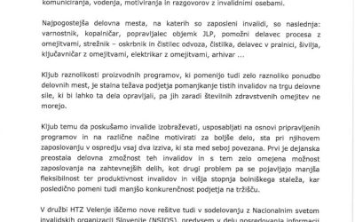 Zaposlovanje invalidov v družbi HTZ