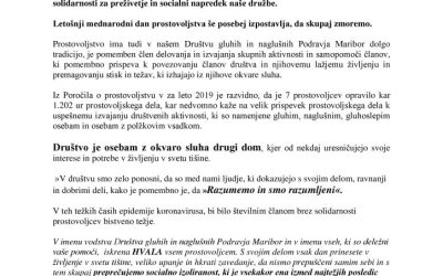 5.12.2020 Izjava za javnost DGNP MB – Mednarodni dan prostovoljcev