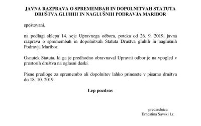 Javna razprava Statut 2019