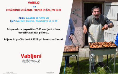 Vabilo družabno srečanje 6.9.2023