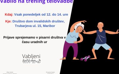 Vabilo na trening telovadbe