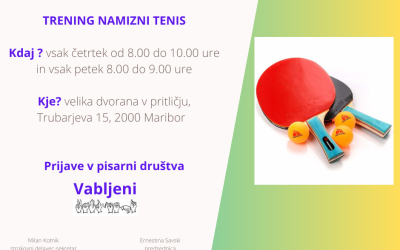 Vabilo trening namizni tenis