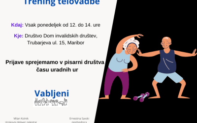 Vabilo trening telovadba