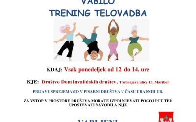 Vabilo trening telovadba