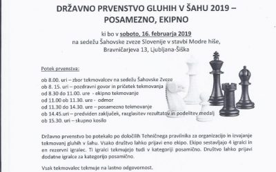 16. 2. 2019 Vabilo na DP gluhih v šahu – Ljubljana